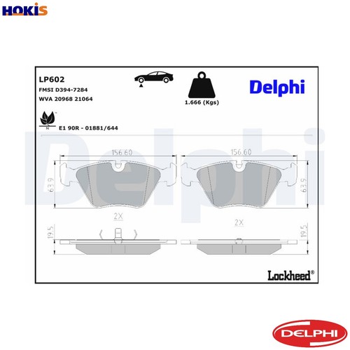 Brake pad set disc - disc, lp602